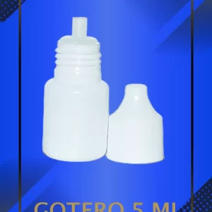 Gotero de 5 ml color natural con tapa blanca con e inserto perforado a la vista