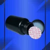 Envase 100 ml tipo Pastillero color Negro con tapa a la vista acostada en fondo azul