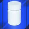Envase 60 ml tipo Pastillero color Blanco con tapa a la vista en fondo azul