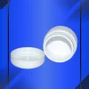 Envase 20 ml tipo Pomadero color Blanco con tapa a la vista acostada en fondo azul
