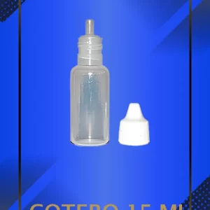 Gotero de 15 ml color natural con tapa blanca con e inserto perforado a la vista con leyenda