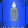 Gotero de 30 ml color natural con tapa blanca con leyenda escrita