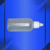 Gotero de 35 ml color natural con tapa blanca acostado en fondo azul