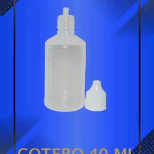 Gotero de 40 ml color natural con tapa blanca con e inserto perforado a la vista con leyenda