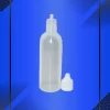 Gotero de 55 ml color Natural con tapa blanca con e inserto a la vista en fondo azul