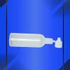 Gotero de 55 ml color natural con tapa blanca acostado en fondo azul