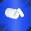 Envase 40 ml tipo Tarro color Blanco con tapa a la vista acostada en fondo azul
