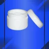 Envase 180 ml tipo Pomadero color Blanco con tapa a la vista en fondo azul