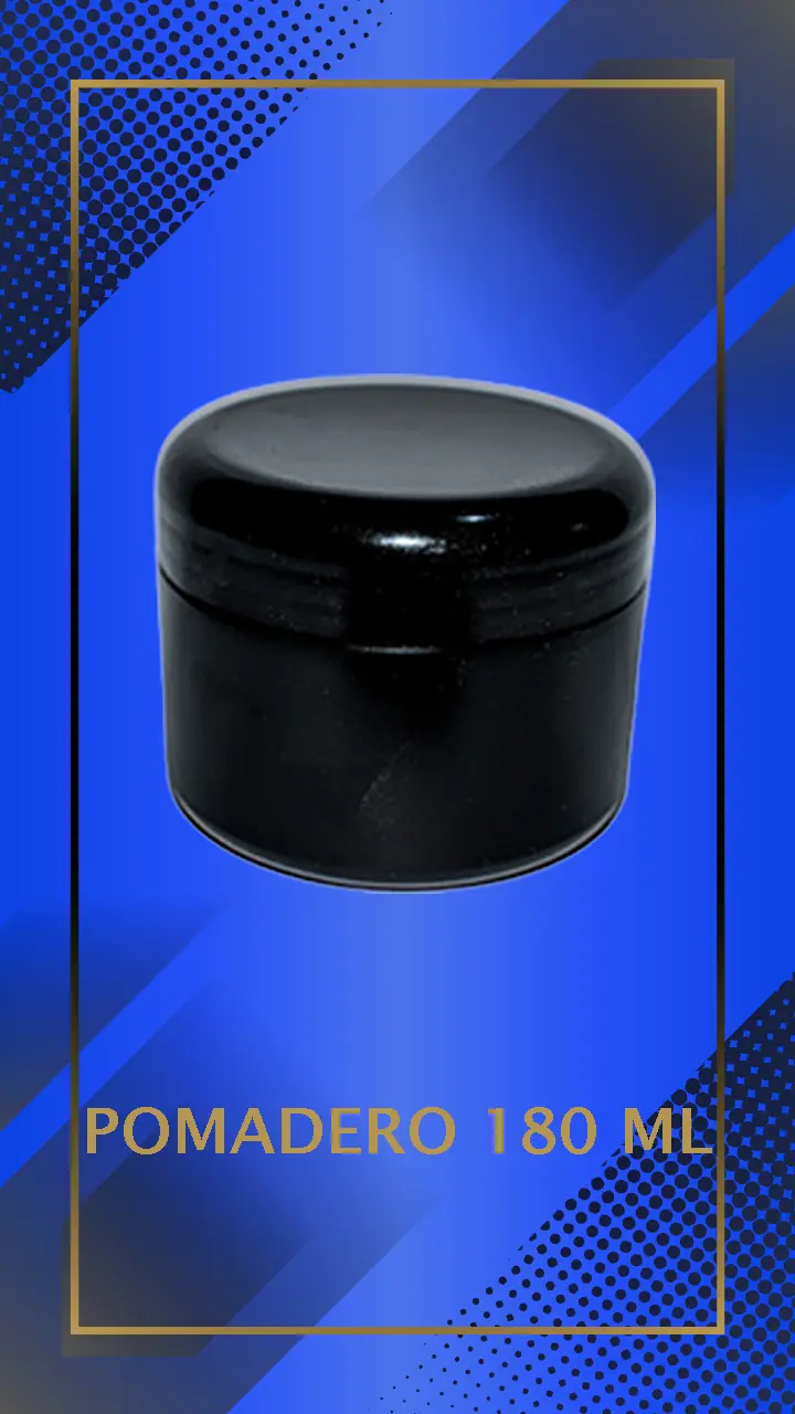 Frasco Tarro Pomadero 180 Ml Gr Estético Plástico Negro Tapa Domo