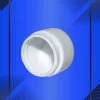 Envase 5 ml tipo Pomadera color Blanco con tapa a la vista acostada en fondo azul