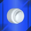 Envase 120 ml tipo Pomadera color Blanco con tapa a la vista acostada en fondo azul