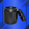 Envase 250 ml tipo Tarro color Negro con tapa a la vista en fondo azul