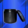 Envase 500 ml tipo Tarro color Negro con tapa a la vista en fondo azul