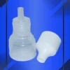 Gotero de 3 ml color natural con tapa blanca de pie