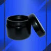 Tarro pomadero de 150 ml de color negro en fondo azul destapado con tapa
