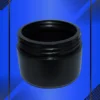 Tarro pomadero de 150 ml de color negro en fondo azul destapado